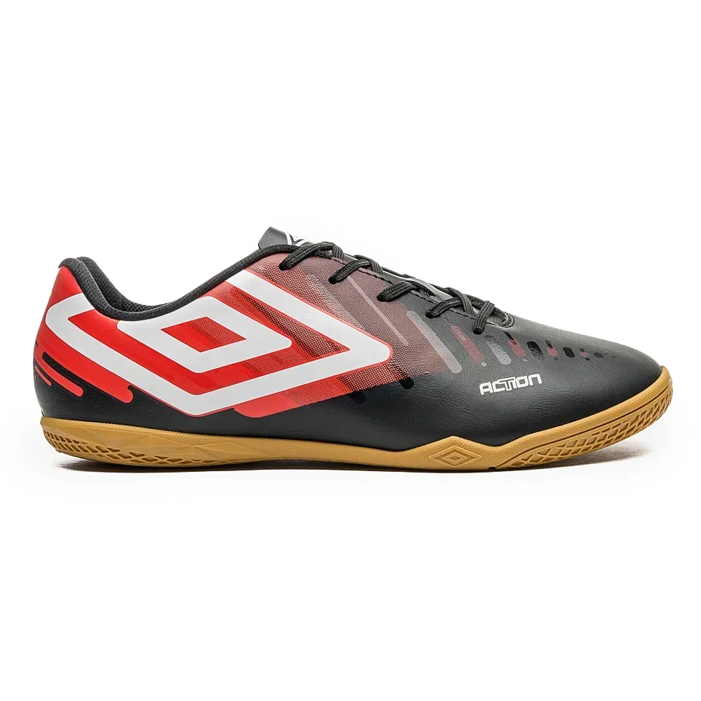 Umbro Chuteira ACTION U01FB00250-142 PretoVermelhoBranco Sint -5-